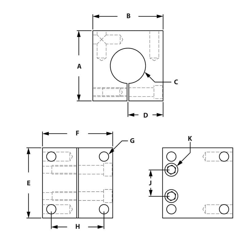 Drawing of Draw-Single Shaft Mounting Block